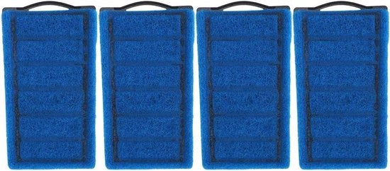 Filtro per acquario Allettante Plus - Filtro per acquario con filtri a doppia faccia blu - 4 pezzi per vasca per acquario - Scheda per tartarughe - Filtro a carbone attivo per acquario - Accessori per acquario