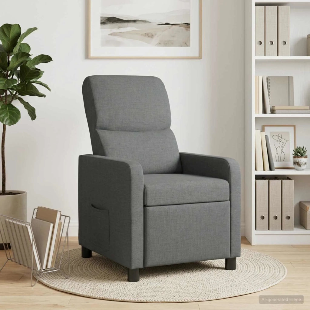 Divano Sedia-Poltrona reclinabile Grigio Scuro Tessuto 367345