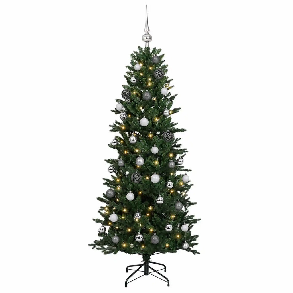 Albero di Natale artificiale con palline 150 cm 150 LED 3466140