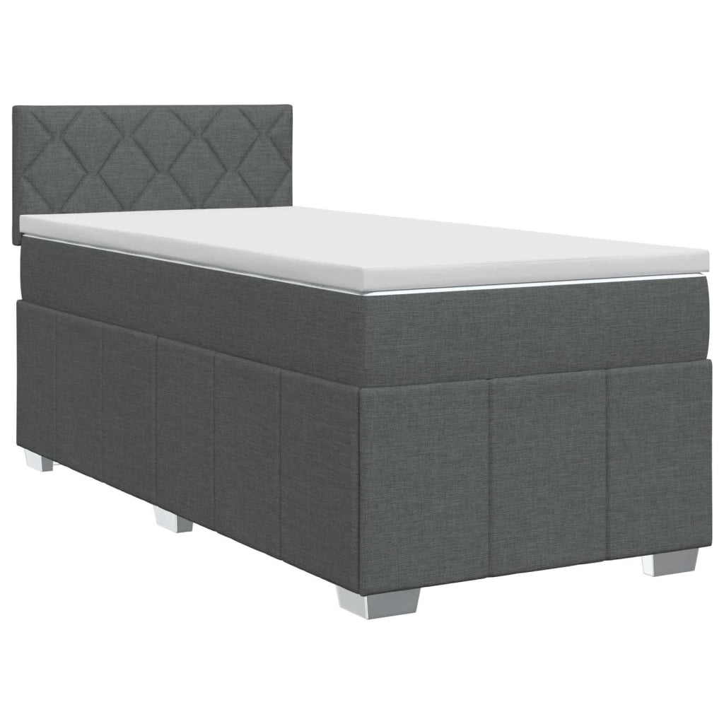 Letto box spring con materasso Grigio Scuro 90 x 190 cm Tessuto 3451309
