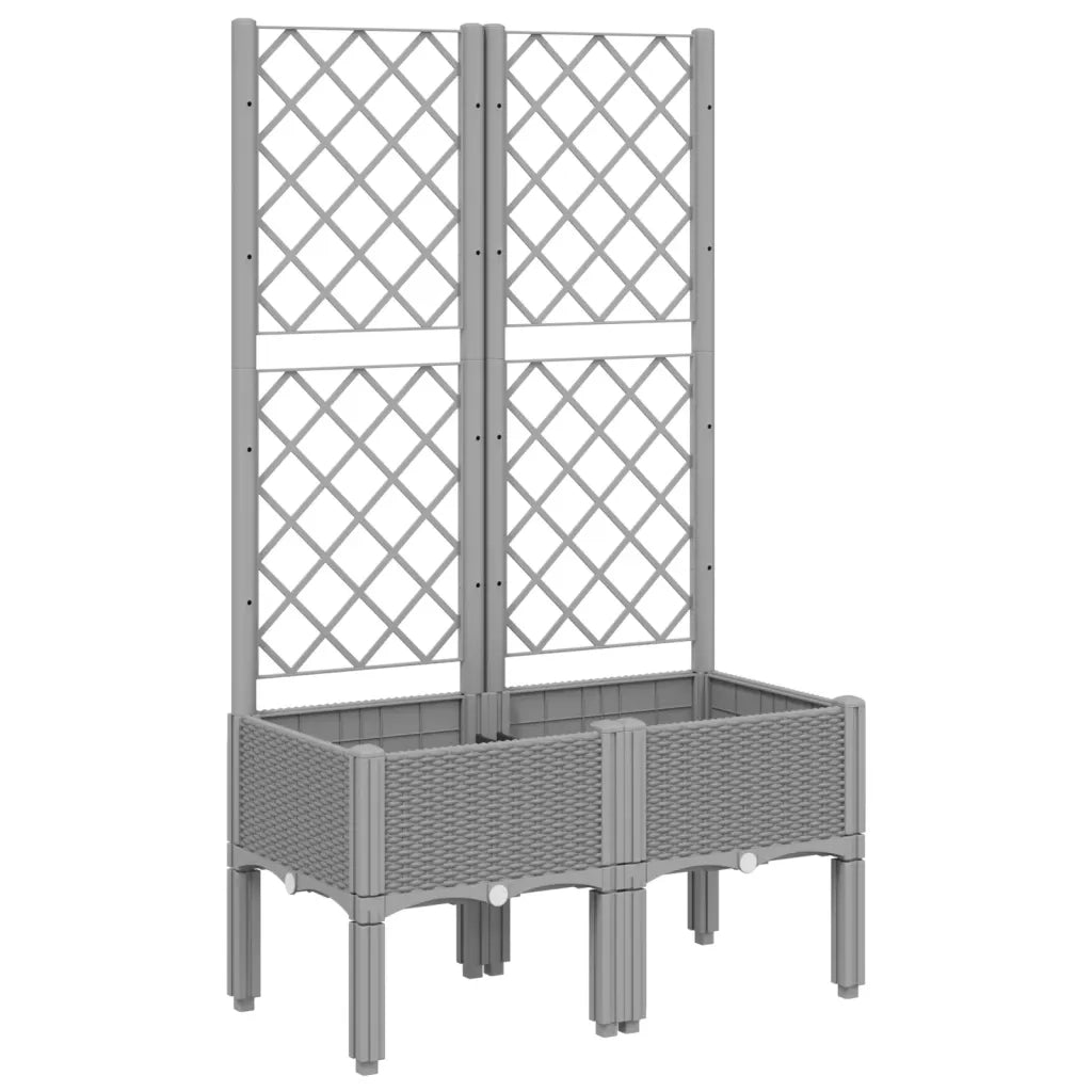 Fioriera da Giardino con Graticcio Grigio Chiaro 80x40x142cm PPcod mxl 91660