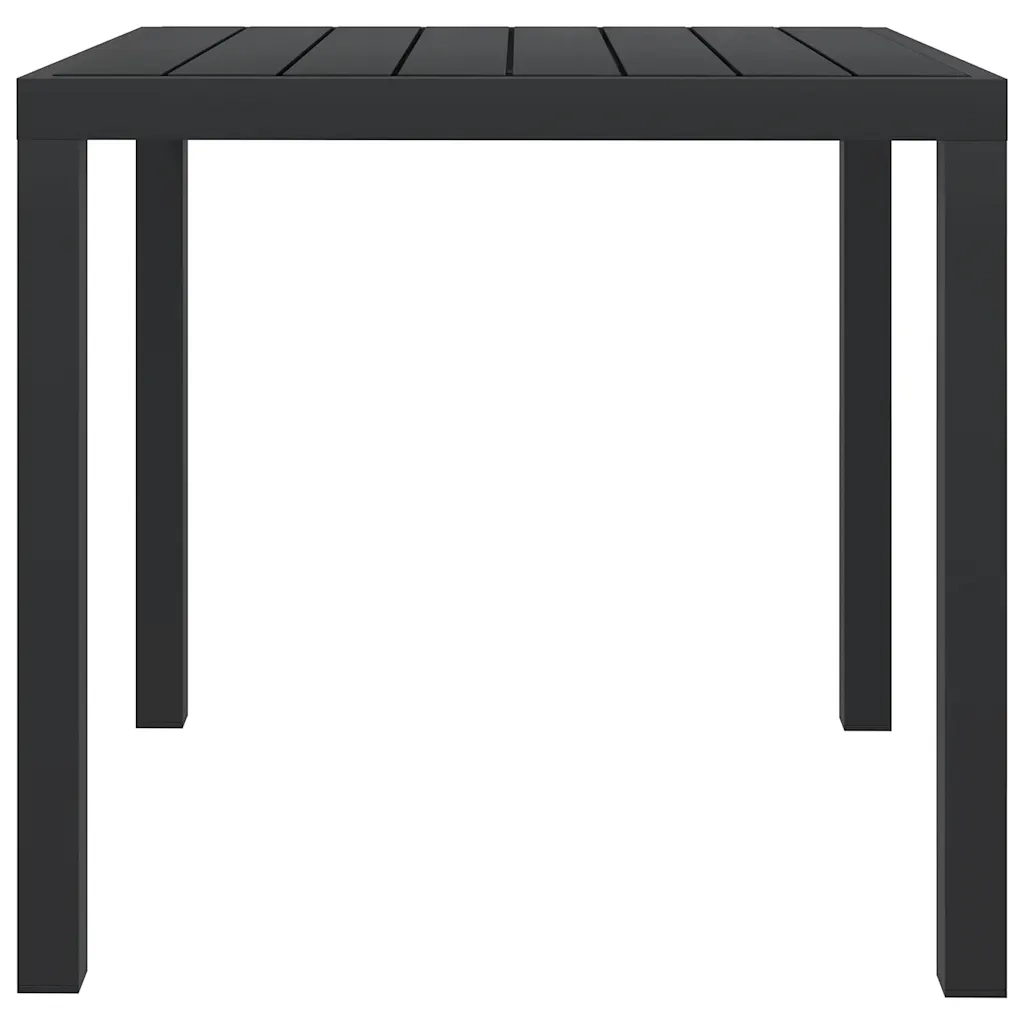 Tavolo da Giardino Nero 80x80x74 cm in Alluminio e WPC 42790