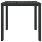 Tavolo da Giardino Nero 80x80x74 cm in Alluminio e WPC 42790