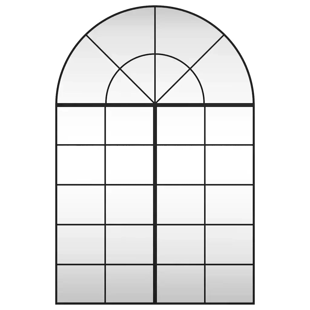Specchio da Parete | Specchio decorativo Nero 100x150 cm Arco in Ferro