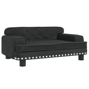Cuccia per cani con cesto divano confortevole 70 x 45 x 30 cm velluto nero 02_0042862