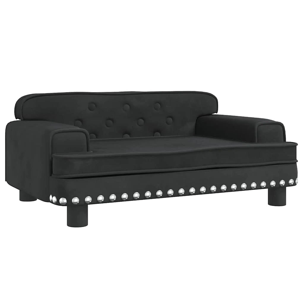 Cuccia per cani con cesto divano confortevole 70 x 45 x 30 cm velluto nero 02_0042862
