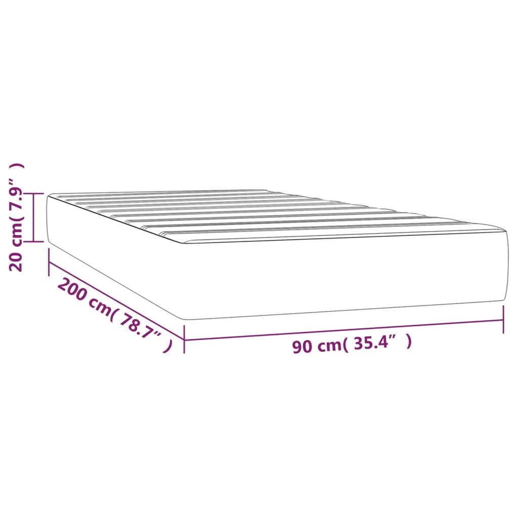 Materasso a Molle Insacchettate Rigidità Media Grigio Chiaro 90x200x20 cm 347714