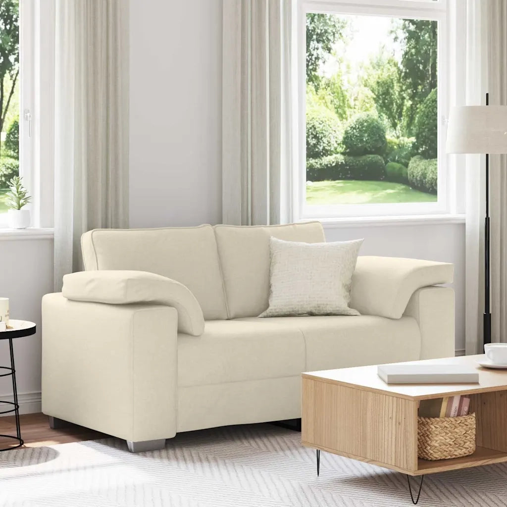 Divano-Sofa-Divanetto Beige 160 x 77 x 82 cm Tessuto misto lino