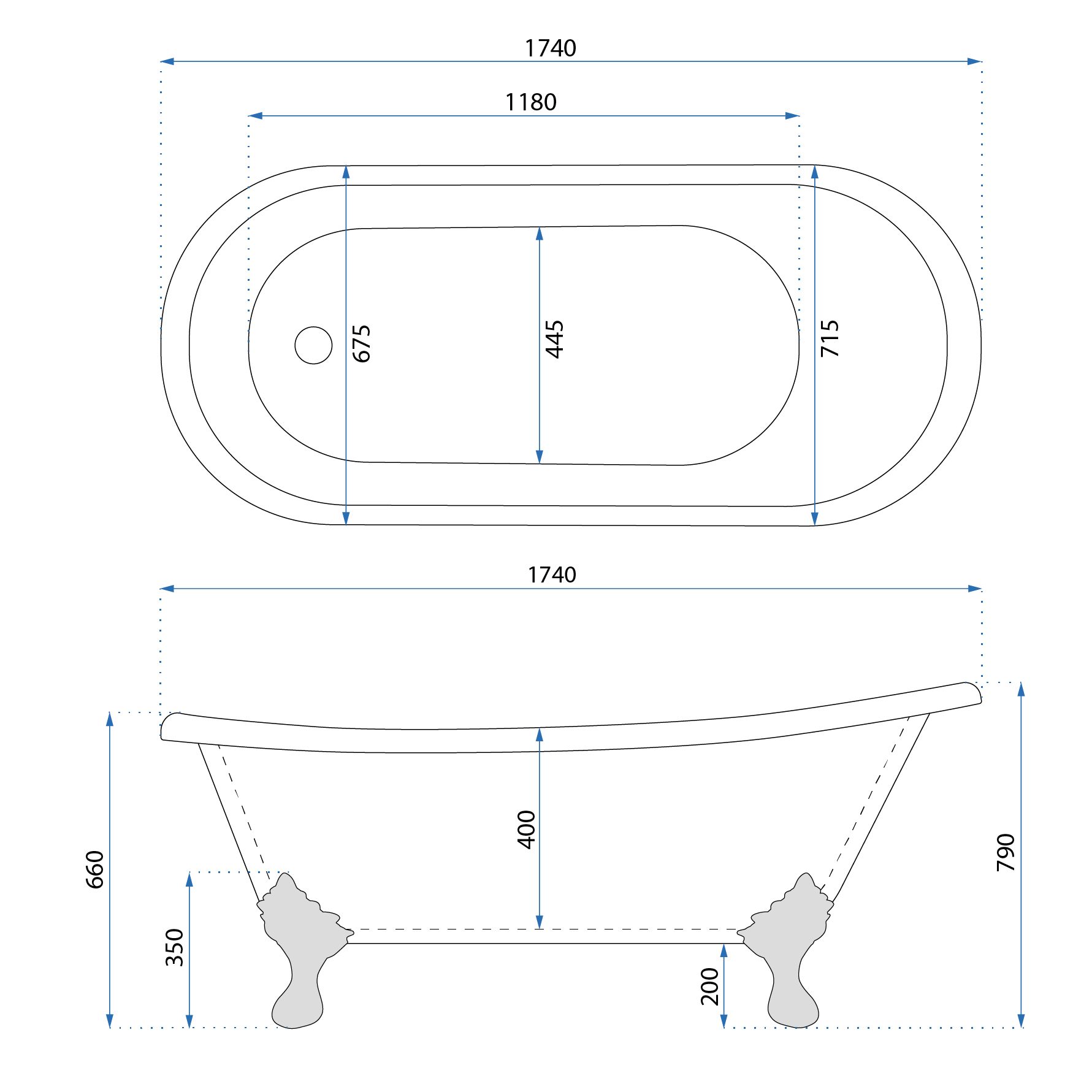 Vasca Bagno Da Terra Rea Sparta 175