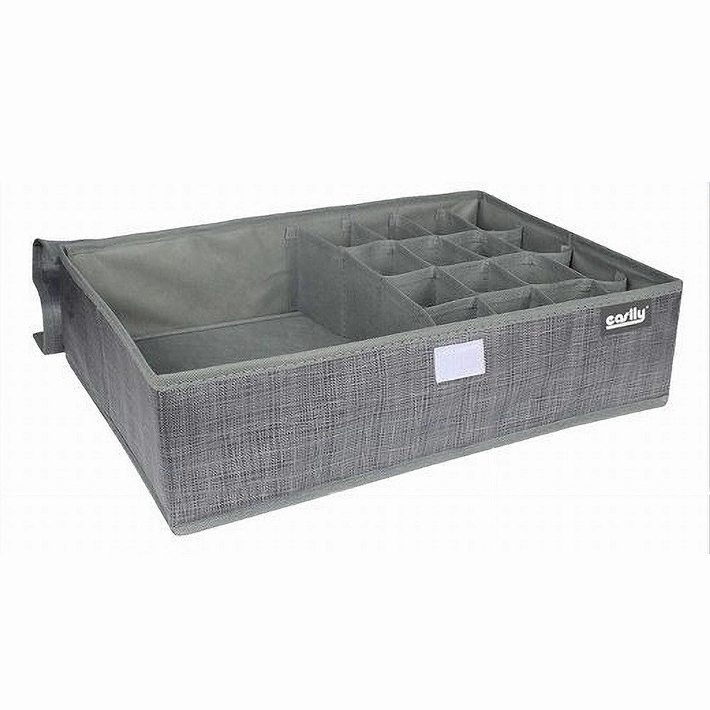 Trade Shop - Porta Oggetti Tessuto Organizer Contenitore Biancheria 17 Posti 48x28x11cm 69722 -