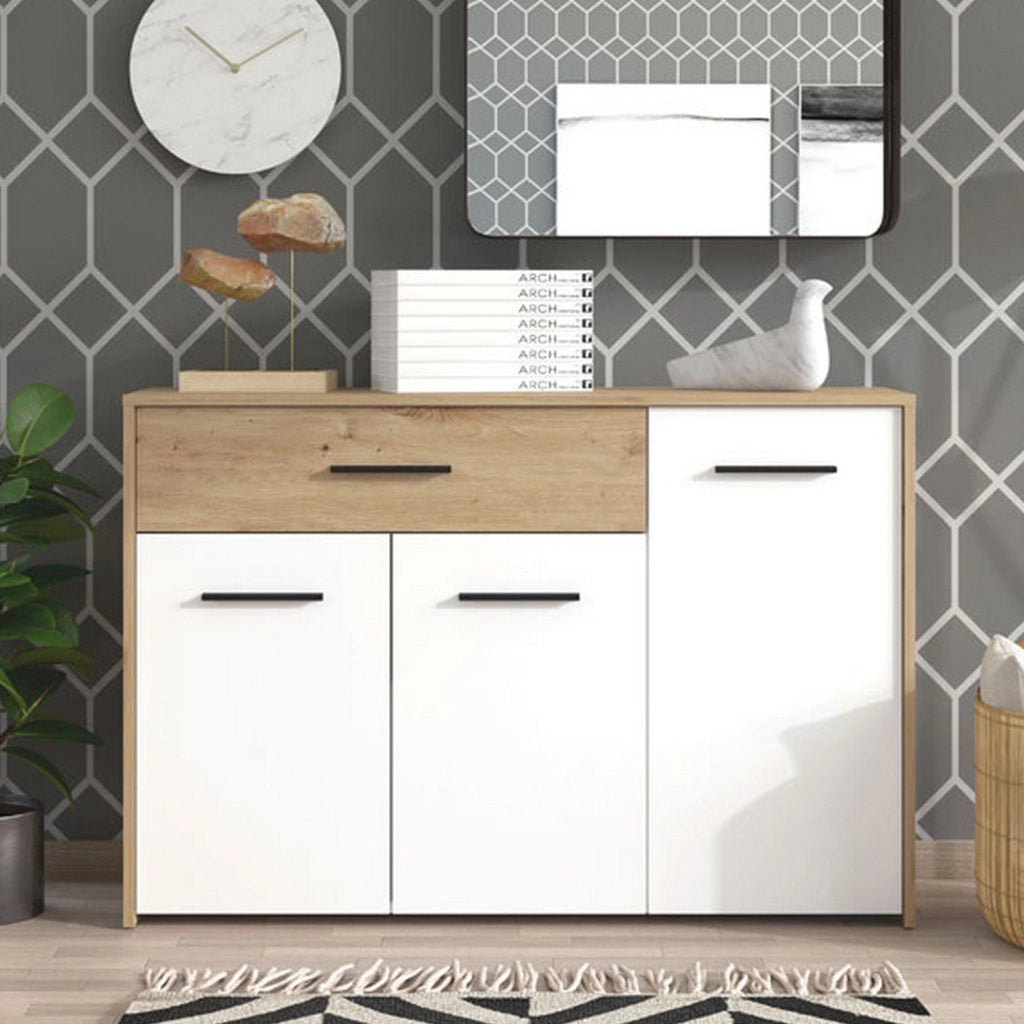 Madia Sanza, Credenza un Cassetto, 119x33x80.5h cm Bianco