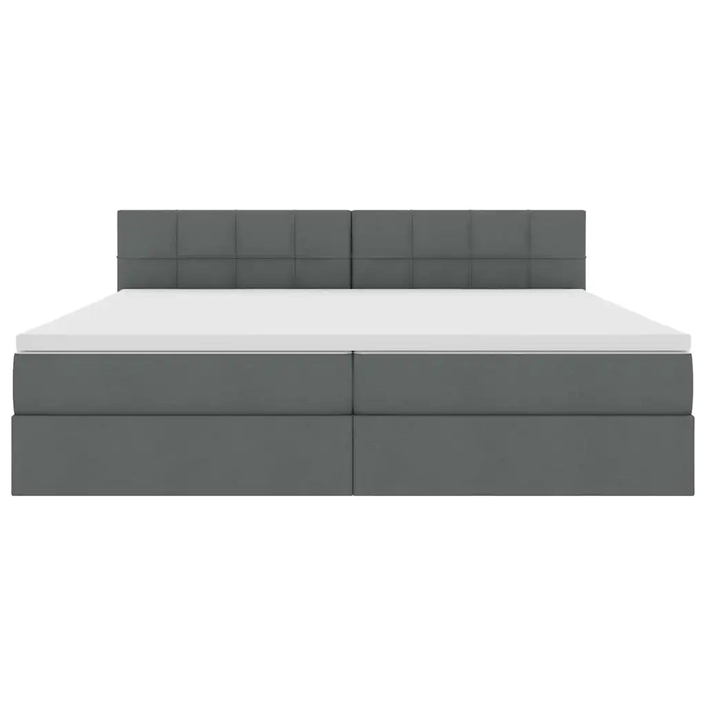 Letto con contenitore e LED Grigio scuro 200 x 200 cm Tessuto 3371167