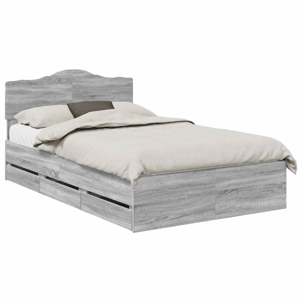 Struttura del letto con cassetto Grigio Sonoma 120 x 190 cm 3413031