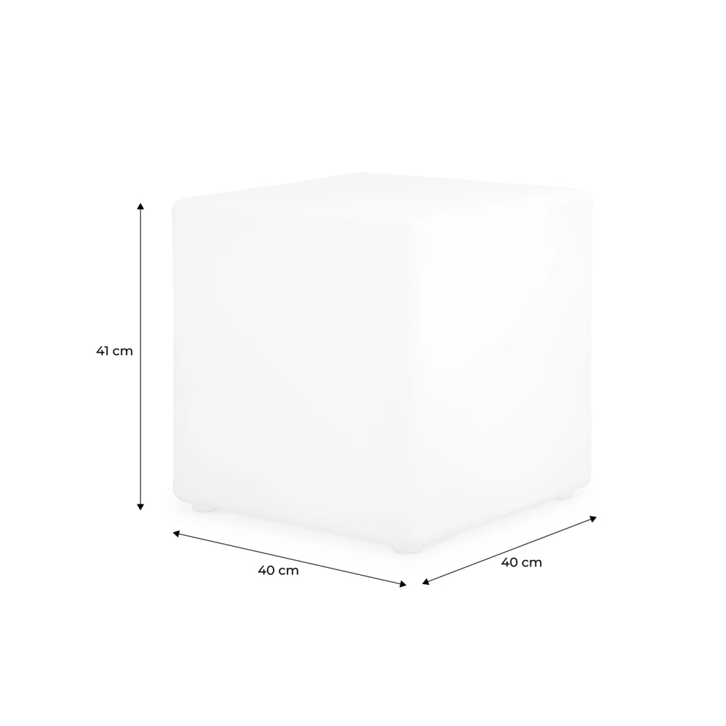 Lampada a cubo led colore bianco con batteria ricaricabile, bianco