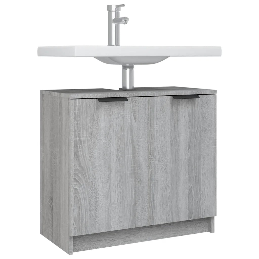 Mobile Bagno Grigio Sonoma 64,5x33,5x59 cm in Legno Multistrato 817064