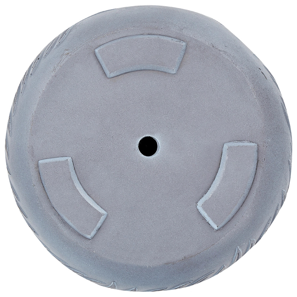 Vaso per piante da esterno in fibra di argilla grigio 25 x 25 x 14 cm Vaso rotondo resistente alle UC Motivo a foglie tradizionale