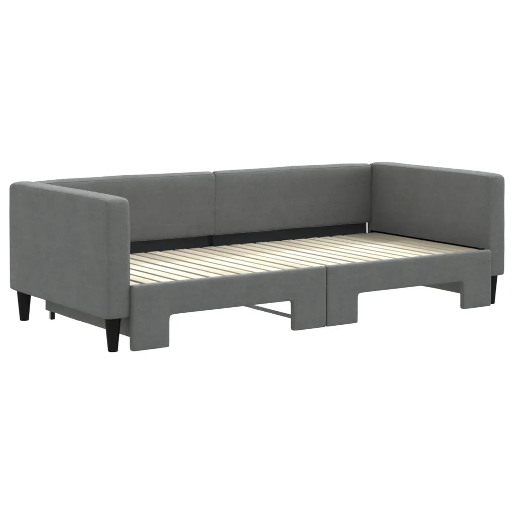 Divano letto | Sof¨¤ letto | Letto singolo Estraibile Grigio Scuro 90x200cm Tessuto