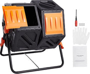 Compostatore a camera doppia, 37 Galloni - 2 Porte scorrevoli - Progetto BPA libero, per giardino, terrazza e uso all'aperto