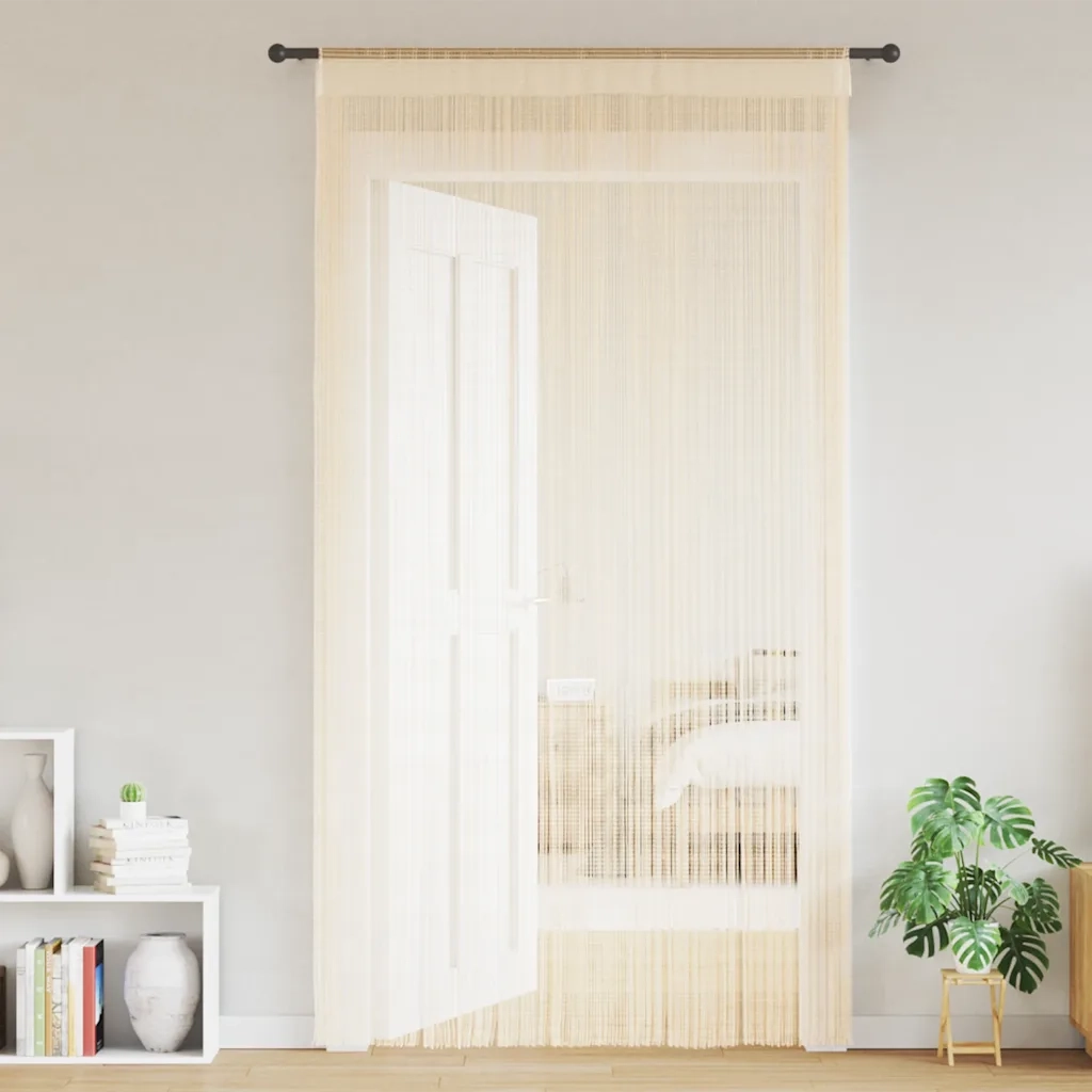 2 pz Tende a Fili 100x250 cm Crema