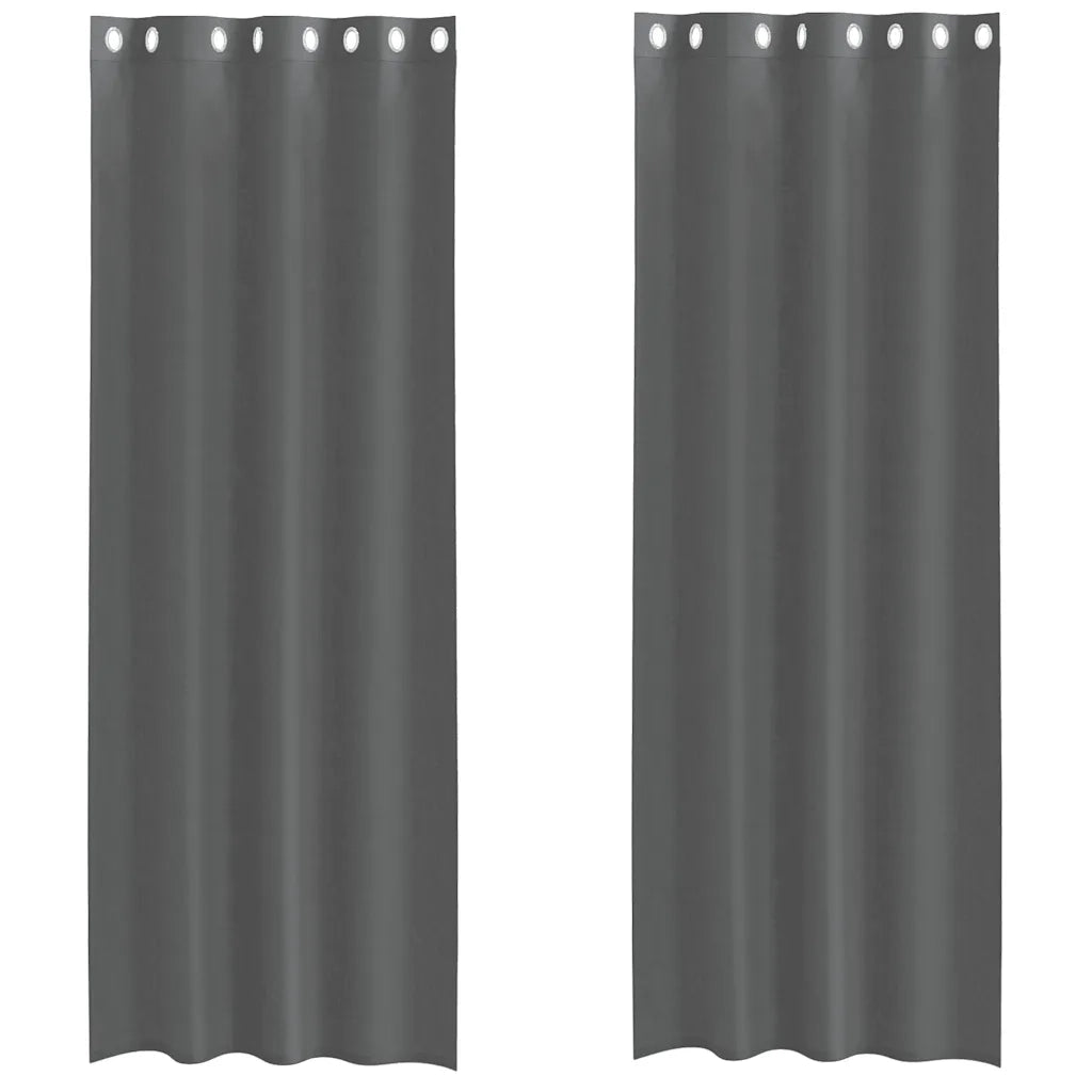 Tende in Voile con Occhielli 2 pz Grigio Scuro 140x300 cm 4102082