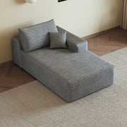 DIVANO Angolare Reversibile con Chaise Lounge in tessuto grigio