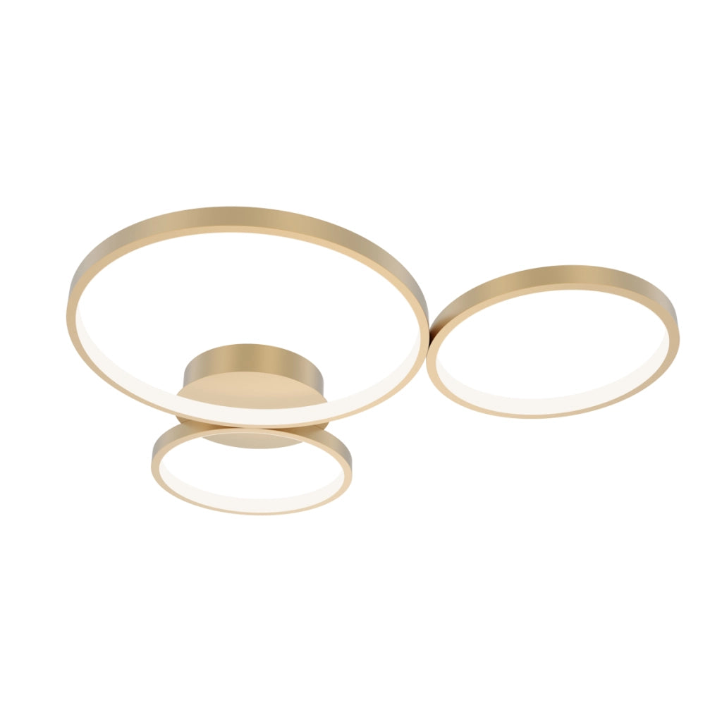 Plafoniera LED oro moderna 3 anelli 40W Italux MAVER