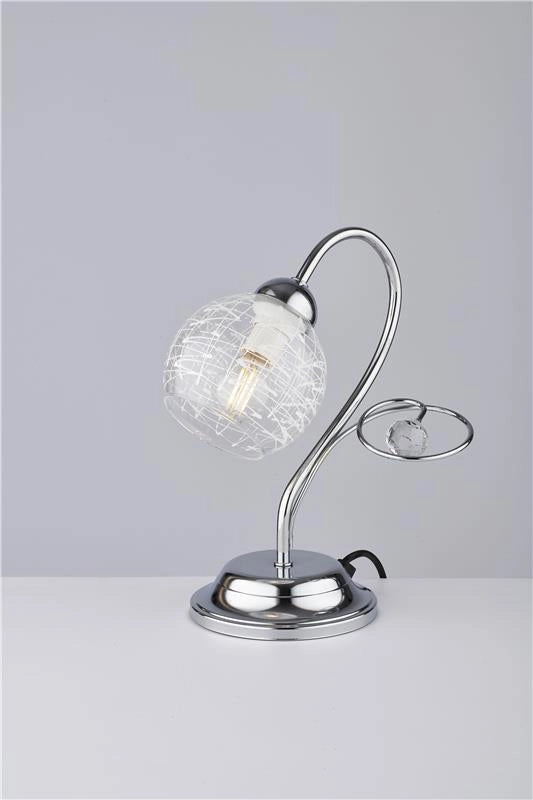 CRISTINA LUME DESIGN MODERNO IN METALLO COLORE CROMATO E14 1 LUCE 46 WATT 14X14X35 CM