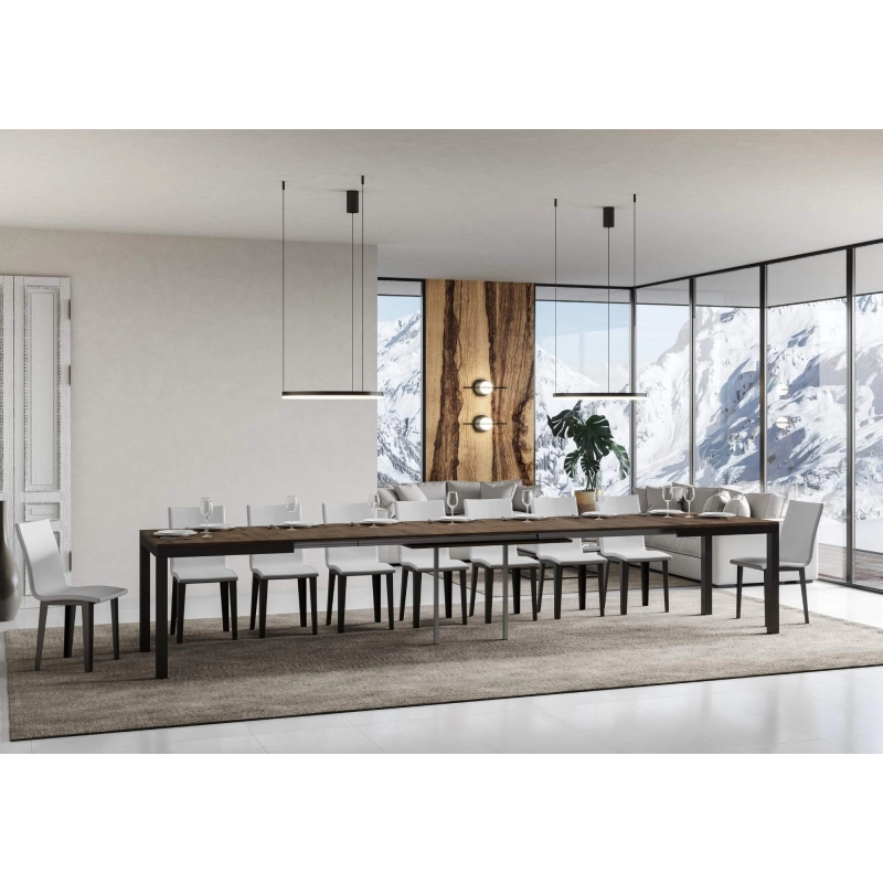 Tavolo allungabile 90x180/440 cm Everyday Evolution telaio Antracite - Noce