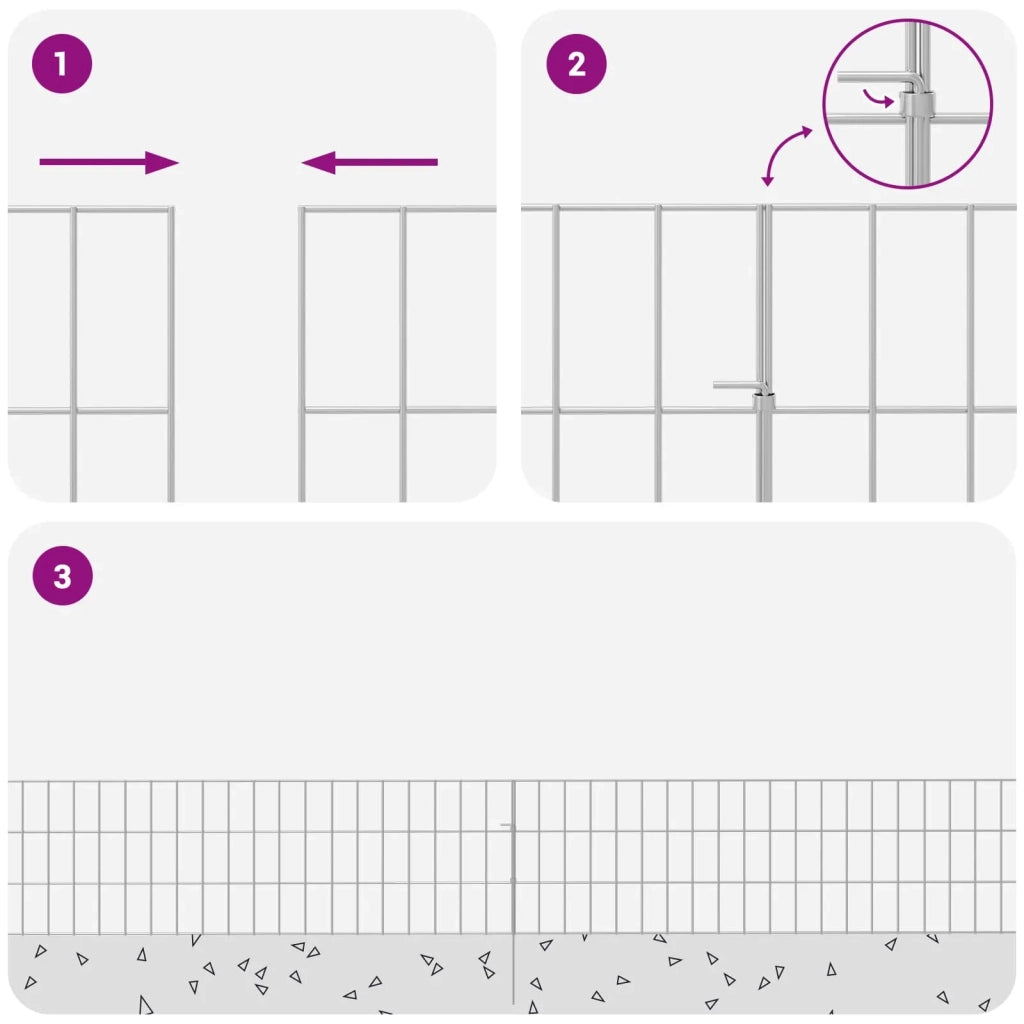 Recinzione da Giardino con Picchetti 12 pcs 115 x 30 cm Mesh 42042963