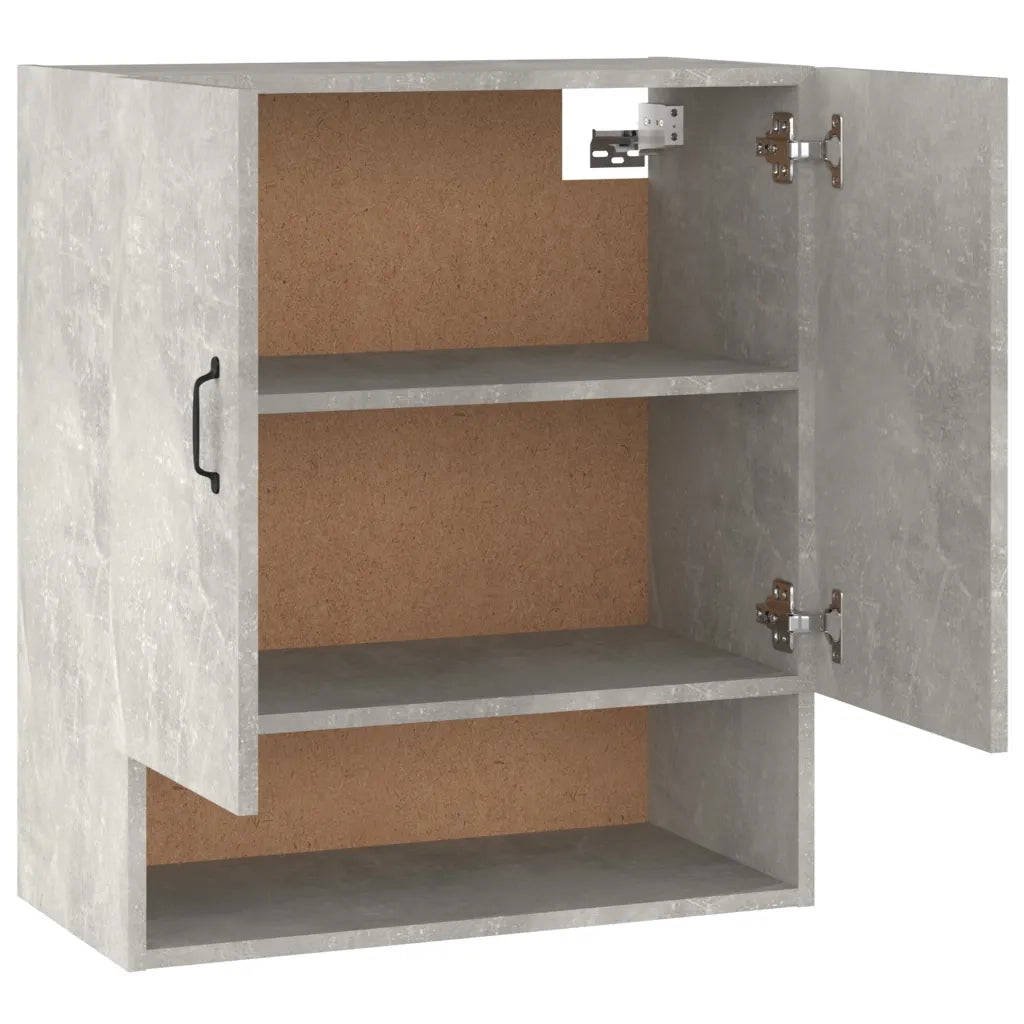 Armadietto a Muro | Mobile a Parete Grigio Cemento 60x31x70 cm Legno Multistrato