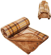 Poncho in plu di alta qualità con chiusura a bottone - Unisex - Coperta da letto e da divano