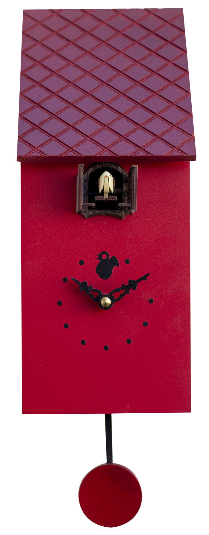 Orologio a Cucù da Parete 13x30x12 cm Pirondini Italia Portofino Rosso Carminio