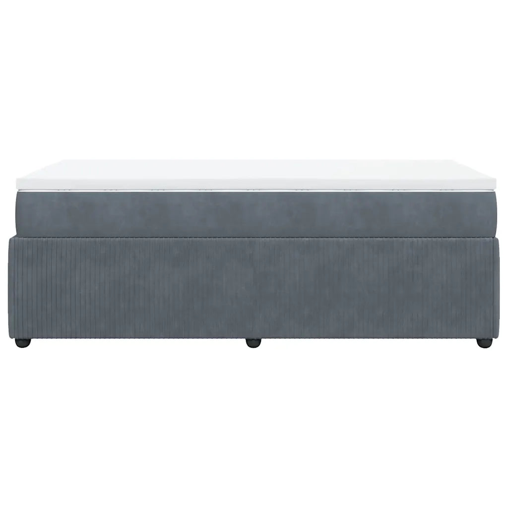 Giroletto a Molle con Materasso Grigio Scuro 80x200 cm Velluto