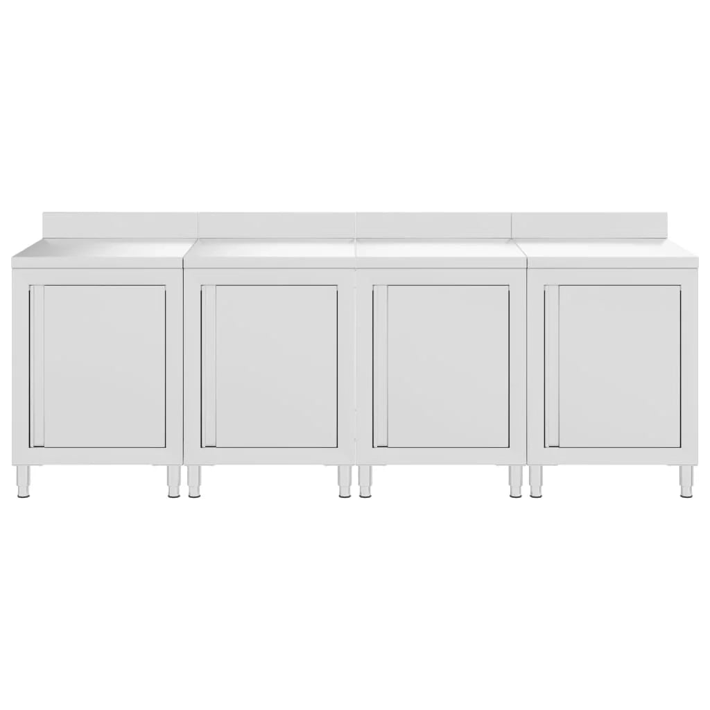 Tavolo da lavoro commerciale con mobiletto 240 x 60 x 96 cm acciaio inox 02_0001902