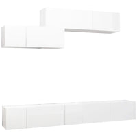 Set di Mobili Porta TV 6 pz Bianco in Legno Multistrato 3078730