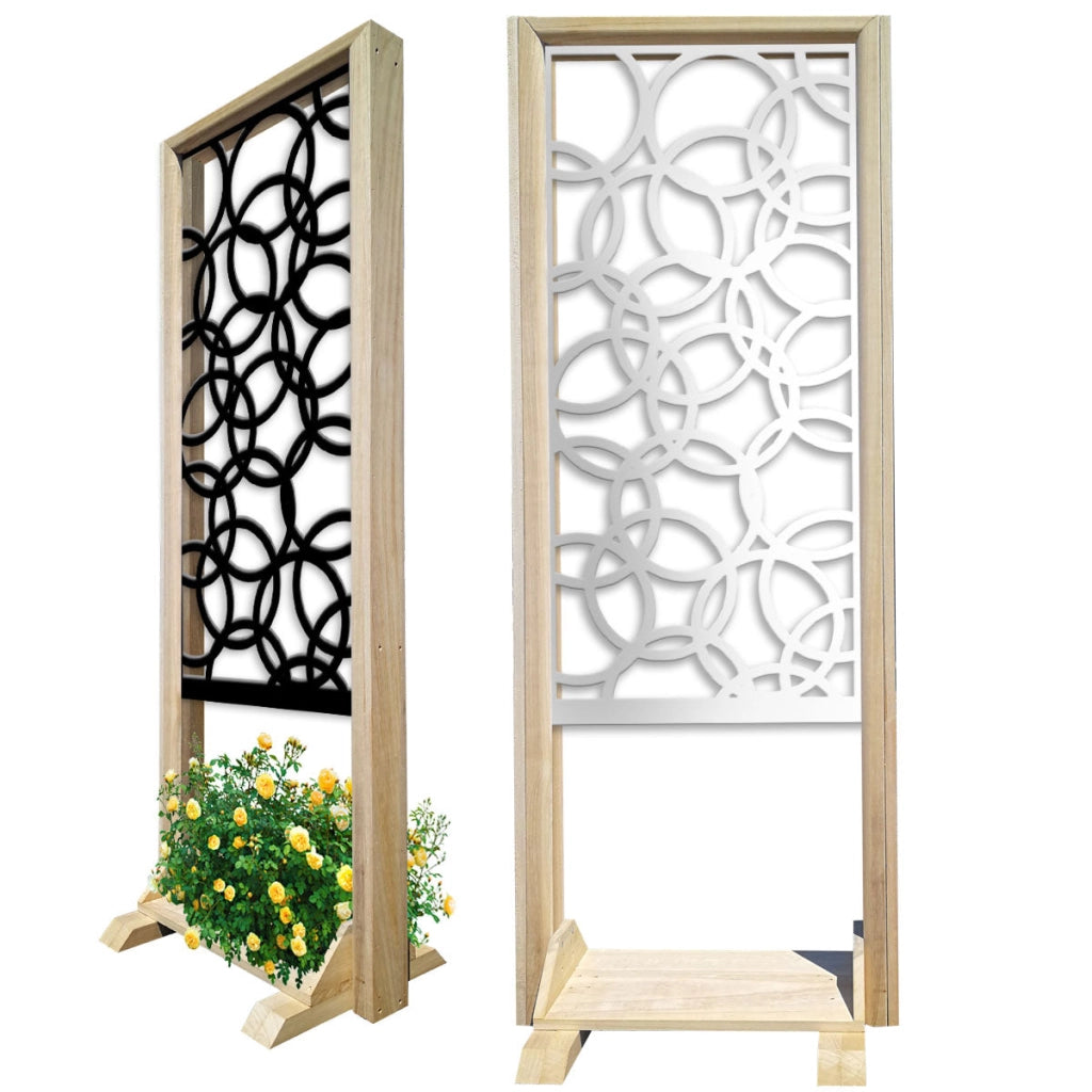 CERCHI SMALL - Separè  - Paravento modulabile - 70x190cm - in Legno e PVC Colore: nero