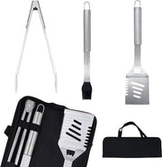 Accessori per barbecue, acciaio inossidabile, set di forchette BBQ di alta qualità, con borsa portatile, set di strumenti per barbecue perfetto per uomini, con termometro per carne, regalo.