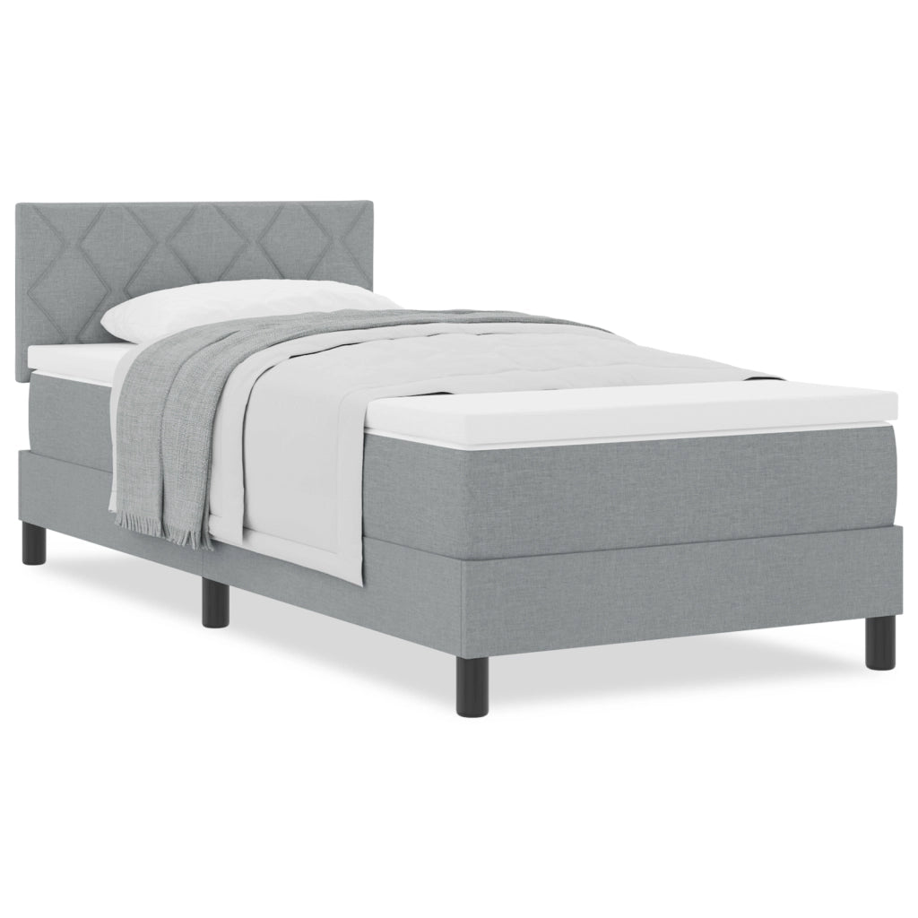 Letto a Molle con Materasso Grigio Chiaro 90x190 cm Tessuto