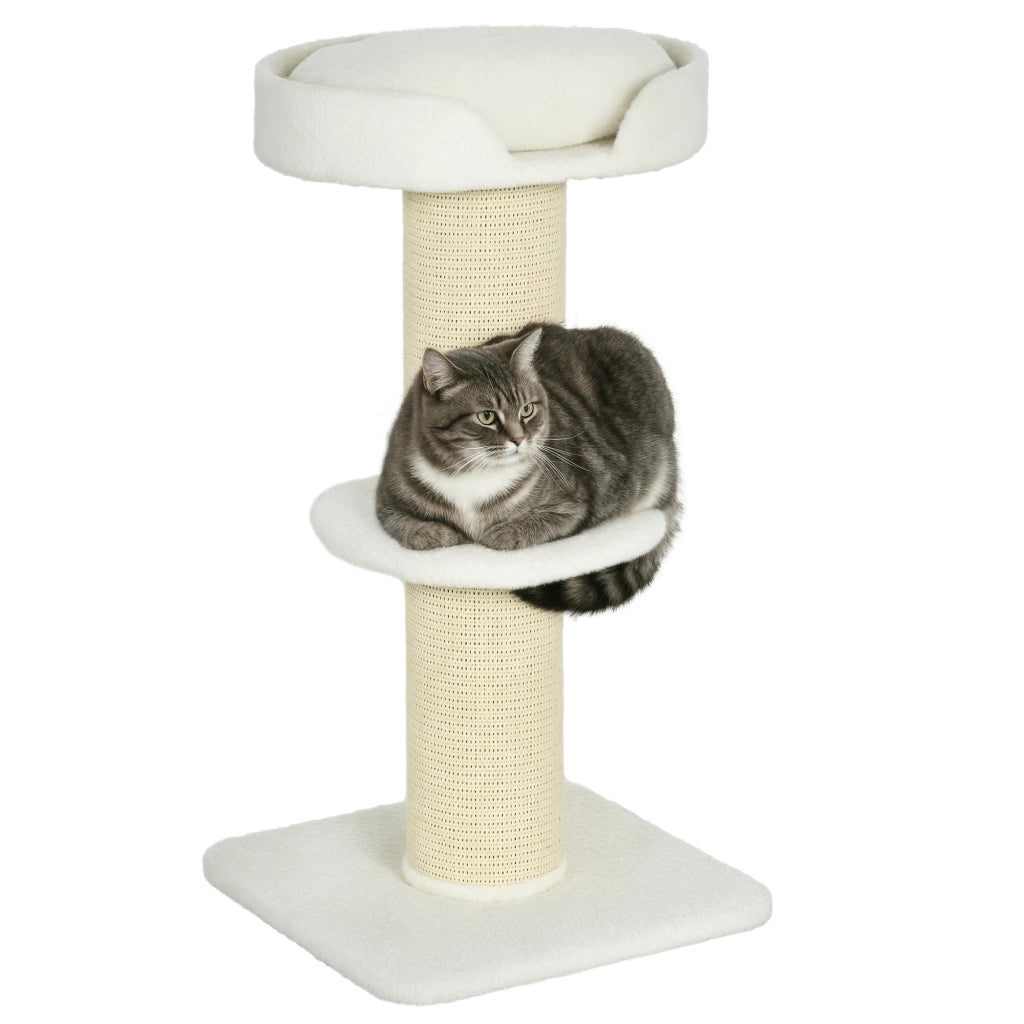 Letto per gatti con piattaforma in lana ¨C zephmum ¨C 91 cm crema