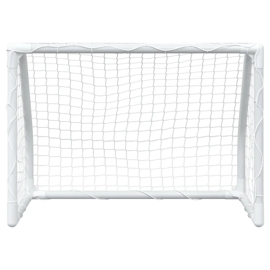 Porte Calcio Bambini 2pz con Pallone Bianco 64x35x48 cm Metallo