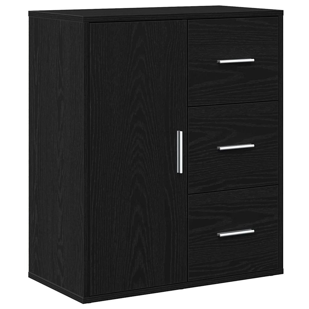 Credenza-Buffet-Armadio da cucina Rovere Nero 60 x 31 x 70 cm Legno multistrato 912718