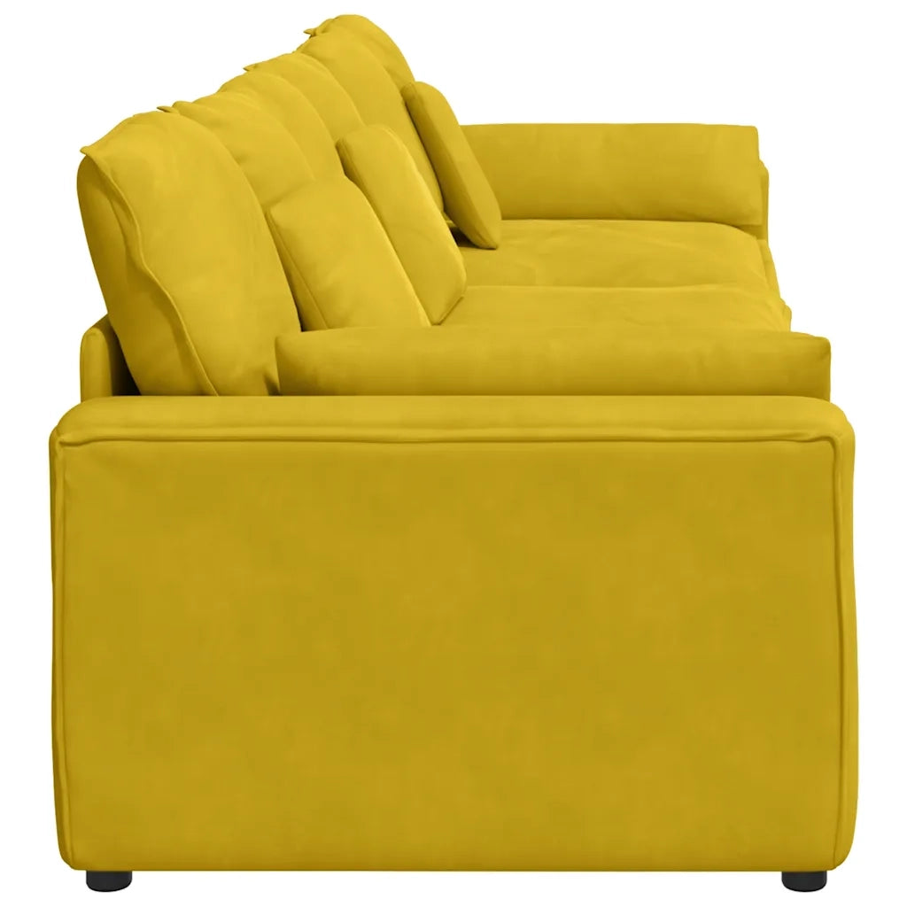 Divano Modulare con Cuscini Giallo 3321105