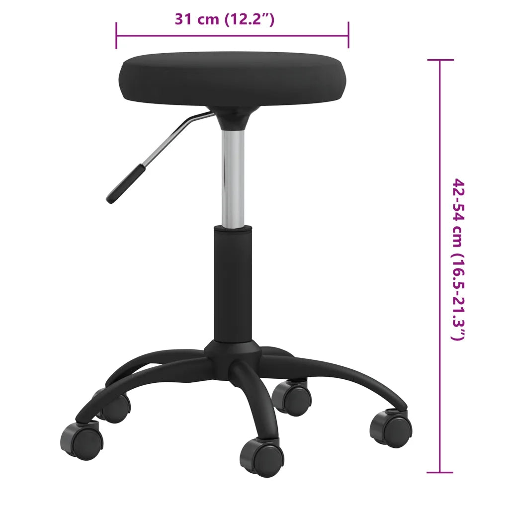 Sgabello da Massaggio in Velluto Nero CFW6950609