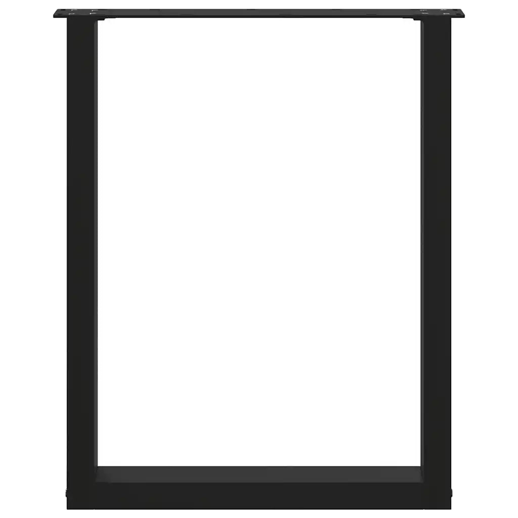 vidaXL Gambe per tavolo da pranzo a forma di U 2 pz nere 60x(72-73) cm in acciaio