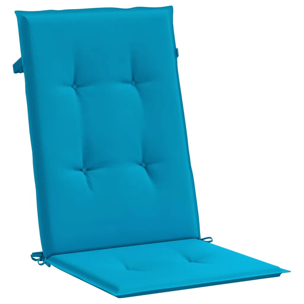 Cuscini per Sedie 4 pz Blu 120x50x3 cm in Tessuto