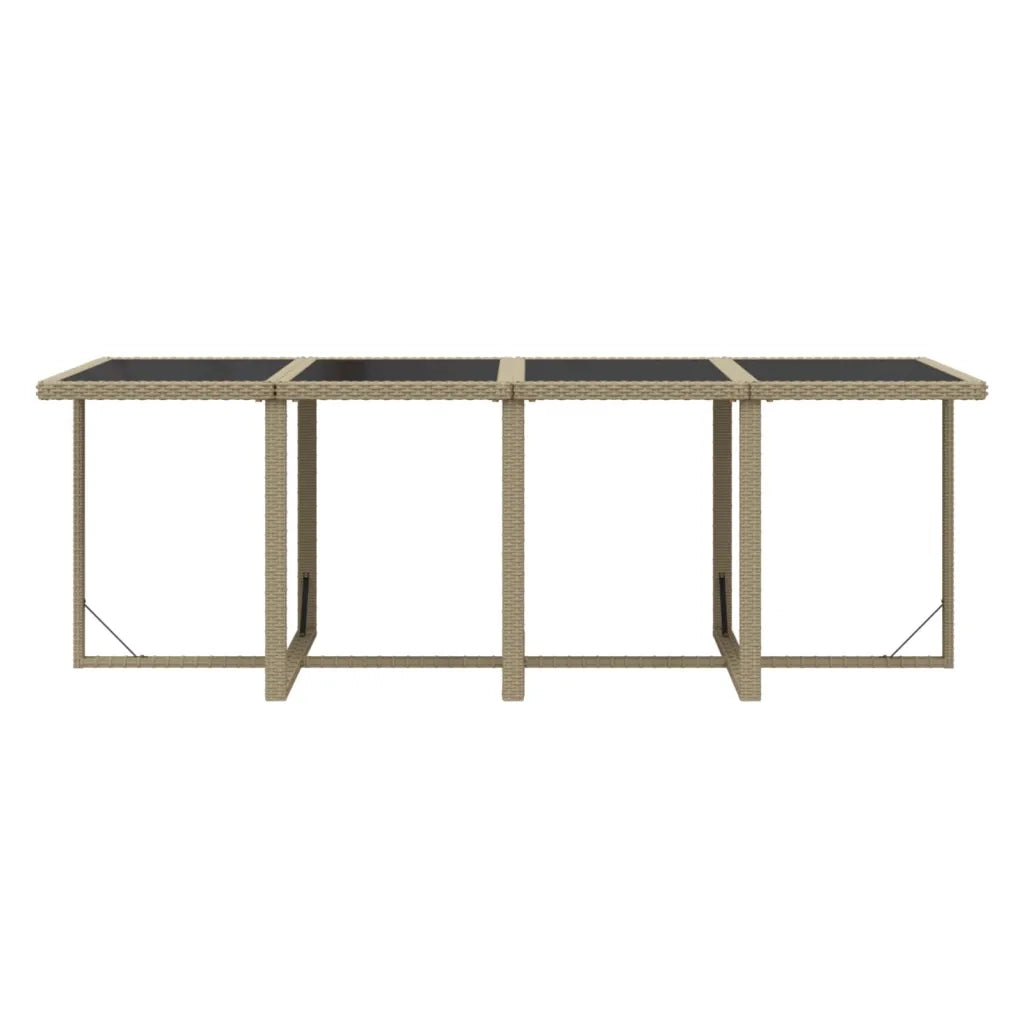 Set da Pranzo per Giardino 9pz con Cuscini in Polyrattan Beige cod mxl 38599