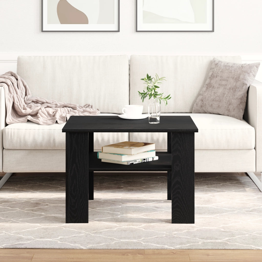 Tavolino da caffÃ¨ nero in Rovere 60x60x42 cm in legno ingegnerizzato