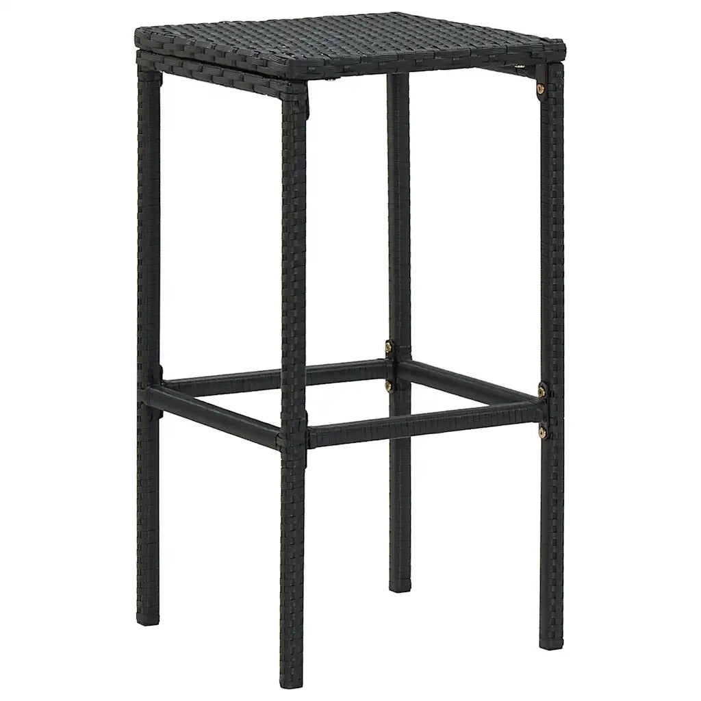 Sgabelli da Bar con Cuscini 4 pz Neri in Polyrattan 313446