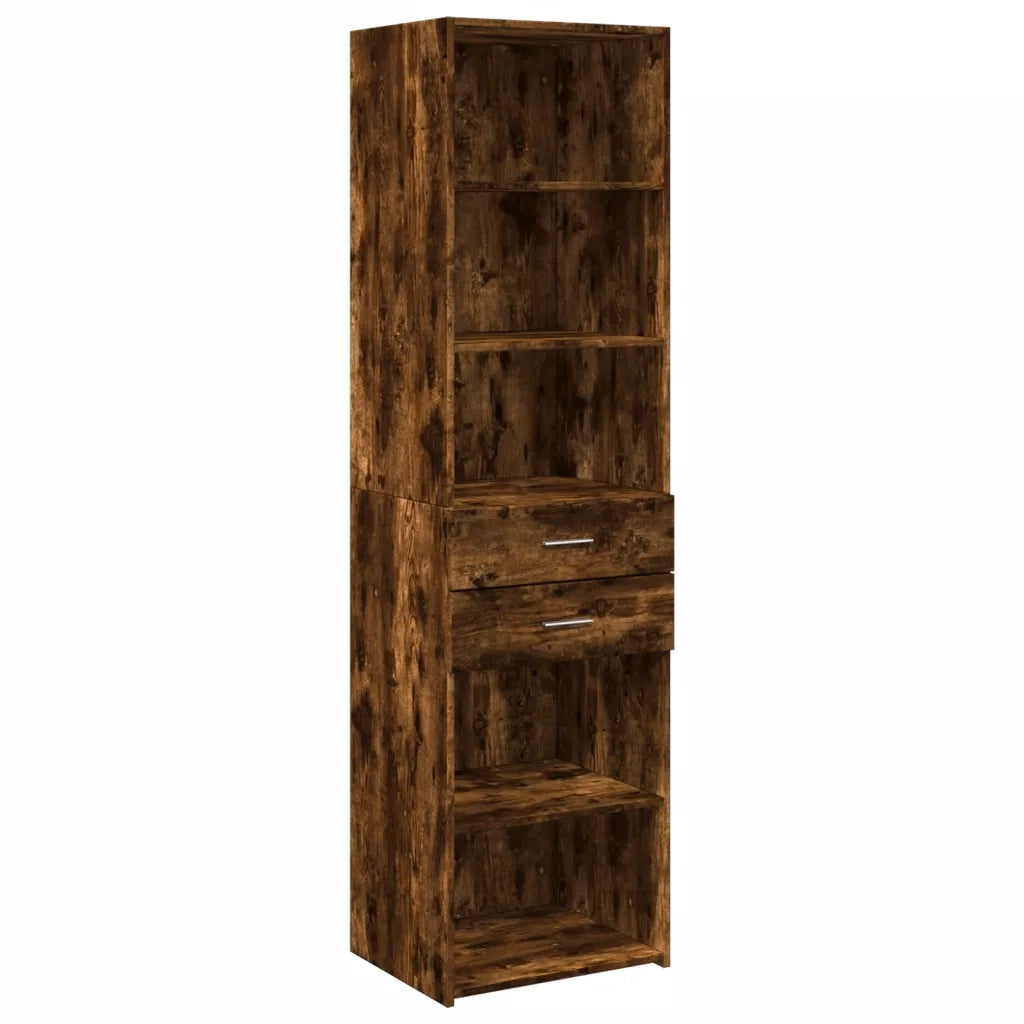 Credenza-Buffet-Armadio da cucina Rovere Fumo 50x42,5x185 cm in Legno Multistrato 811372