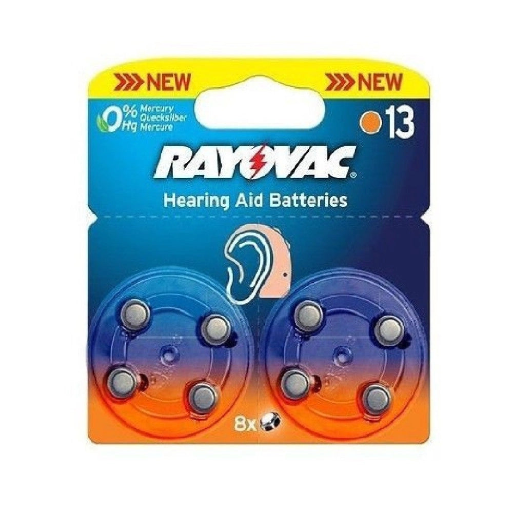 Trade Shop - 8 Pezzi Batterie Pile Per Amplifon Apparecchi Acustici Varta Rayovac Ha 13 -